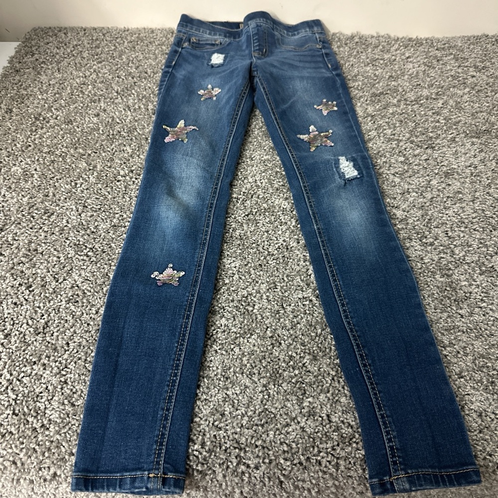 Justice Blue Jeans with Star Accents